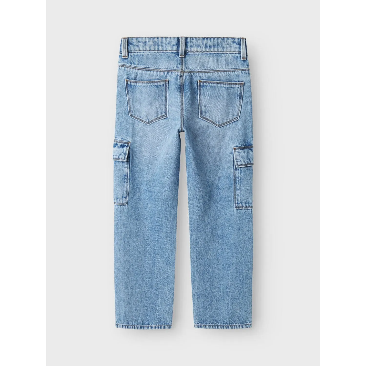 Name It Light Blue Denim Rose Wide Cargo Jeans
