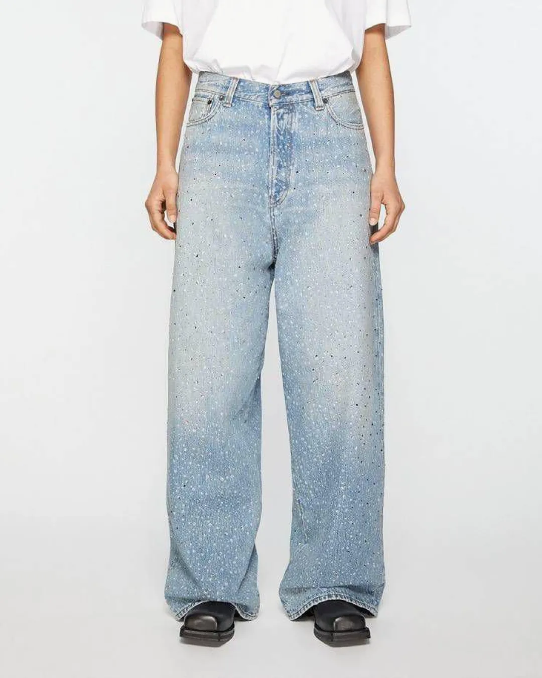 Oversized Denim With Crystal Stone