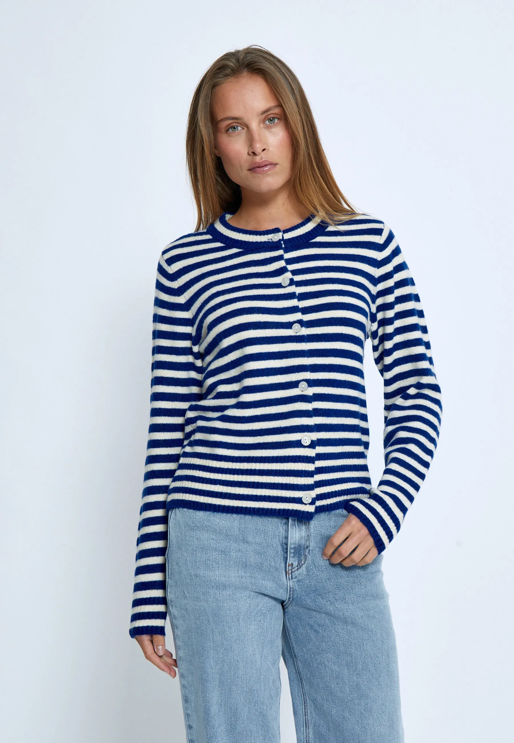 PC8154 Fabienne Cardigan - Navy Peony Stripe
