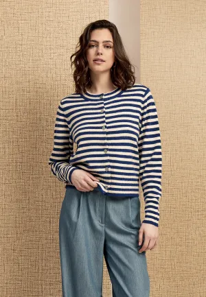 PC8154 Fabienne Cardigan - Navy Peony Stripe