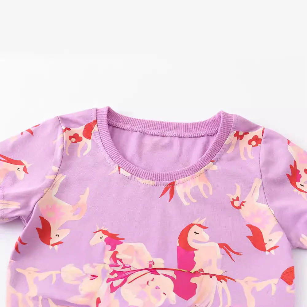 Pink  Cartoon Short-Sleeved T-Shirt
