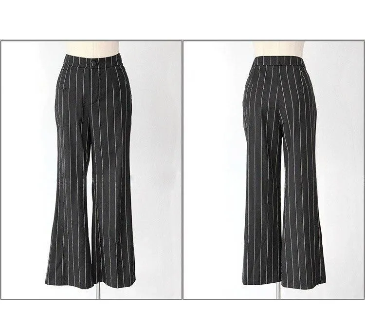 Pinstriped Black-White Women's Suit