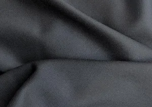 Raven's Wing Black Stretch Virgin Wool Twill
