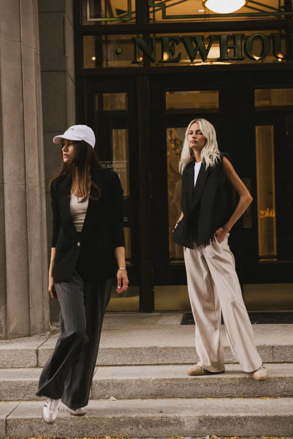 Reese Striped Slacks in Cream