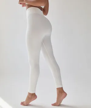 Seamless Contour Rib Leggings - Milk White