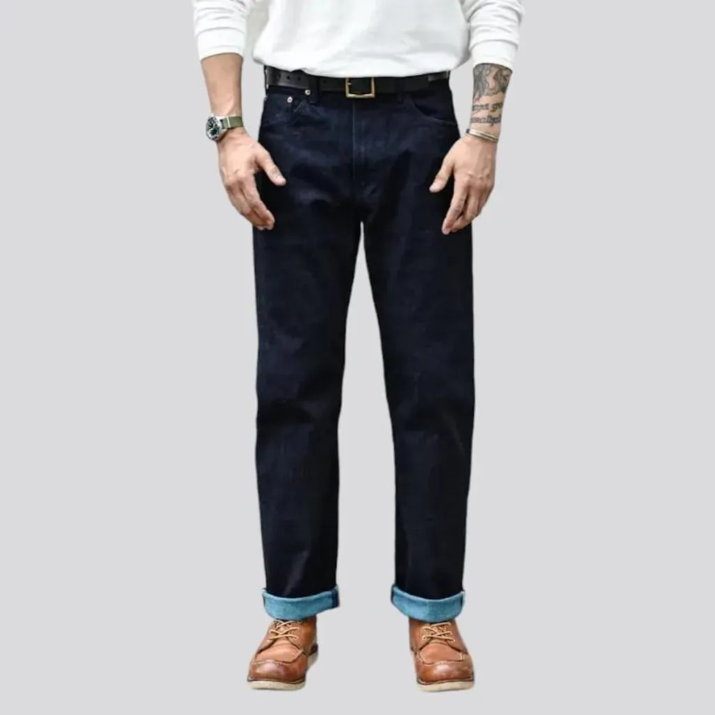 Selvedge straight jeans
 for men