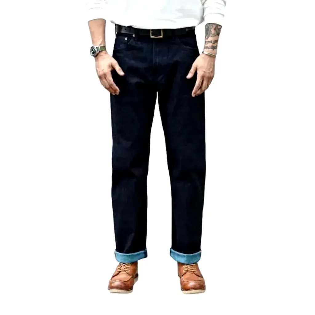 Selvedge straight jeans
 for men