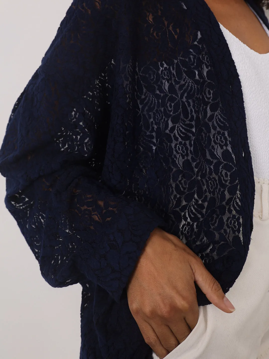 Seraphina Rose Lace Cardigan Cover Up | Navy