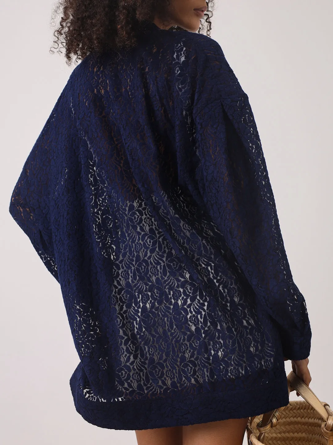 Seraphina Rose Lace Cardigan Cover Up | Navy