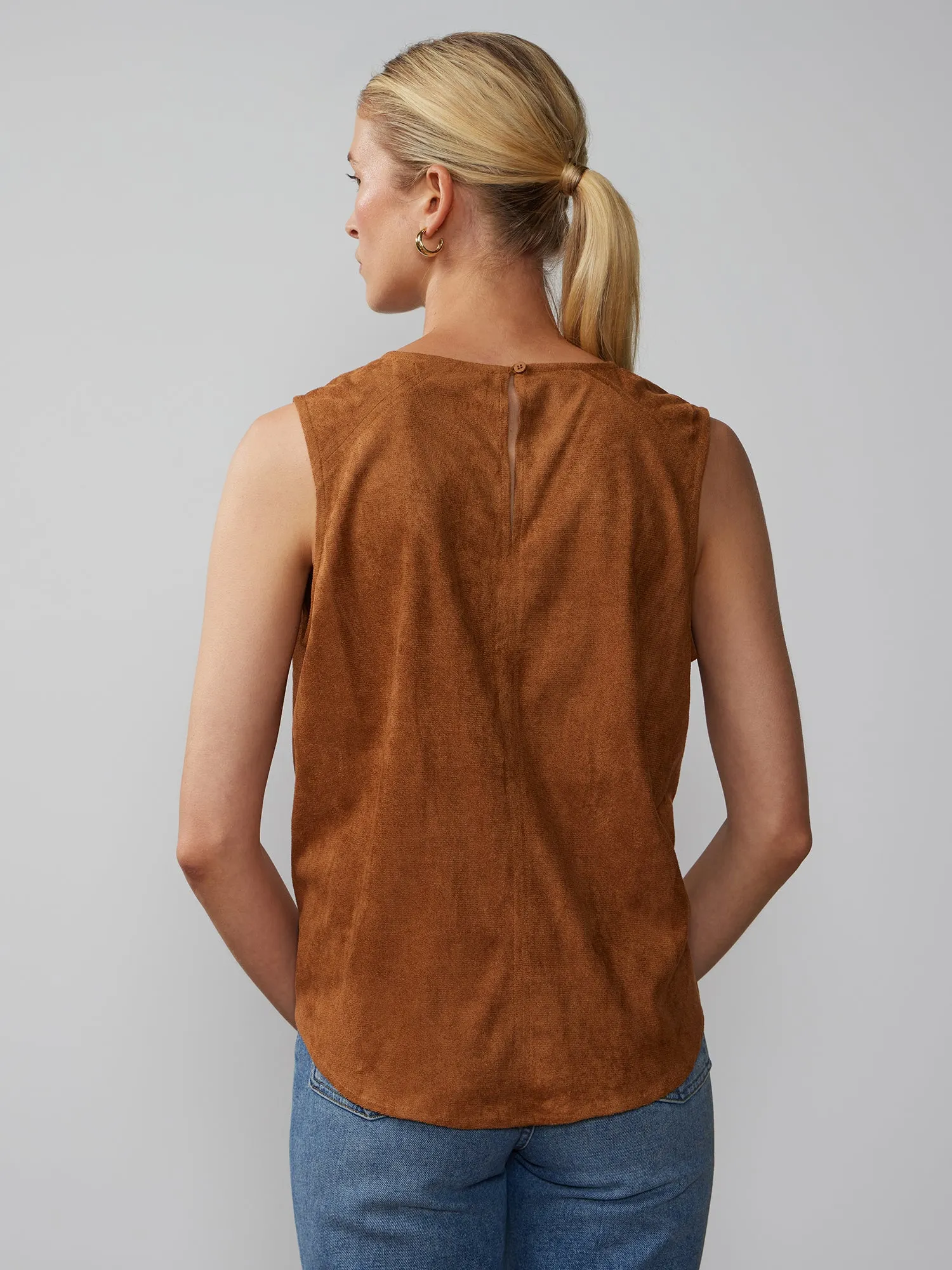 Sleeveless Faux Suede Top