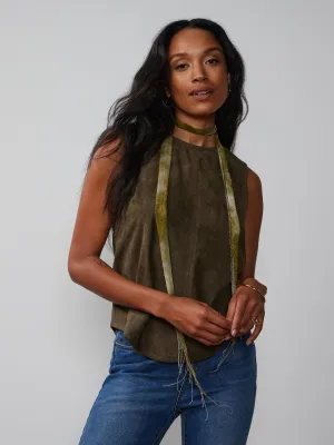 Sleeveless Faux Suede Top
