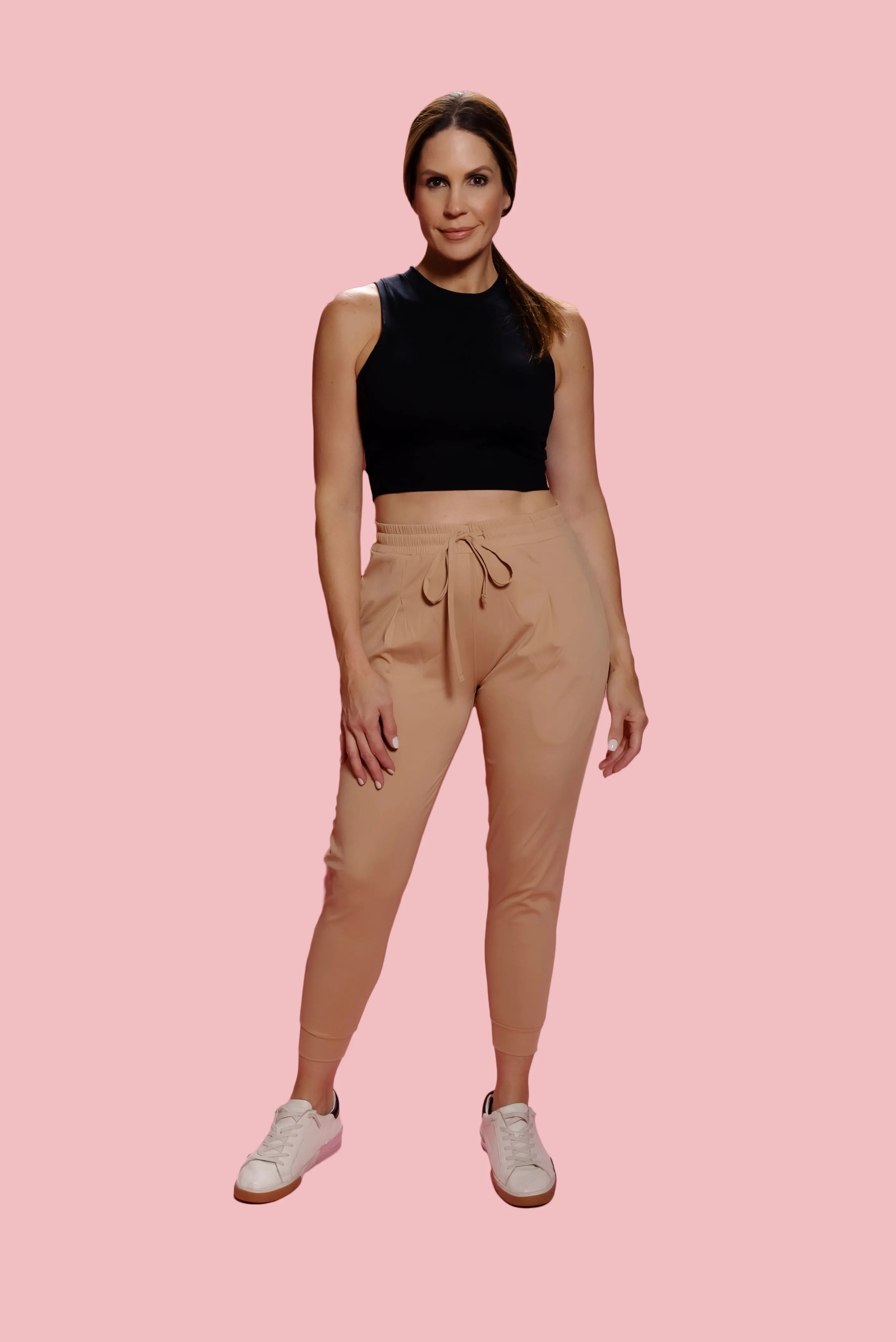 SOLID PLEATED FRONT JOGGER