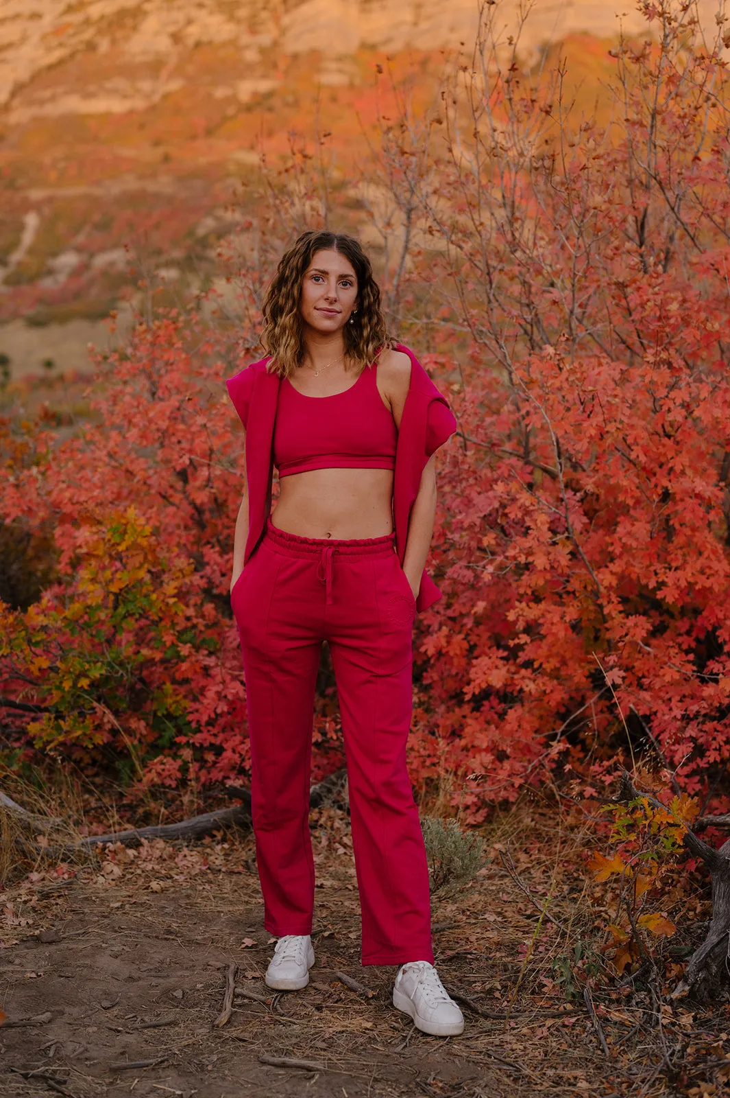 STRAIGHT LEG SWEATPANTS // BERRY