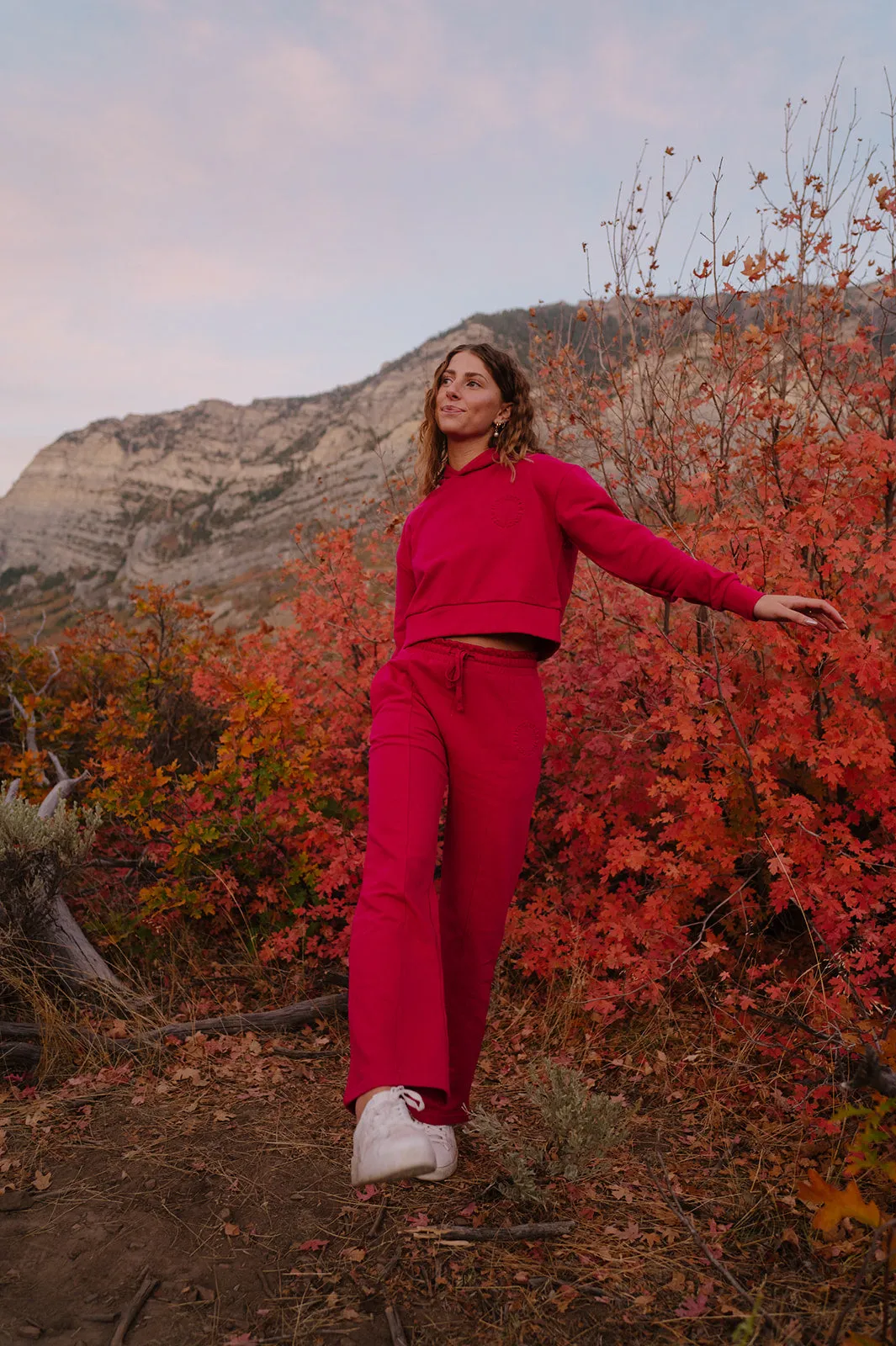 STRAIGHT LEG SWEATPANTS // BERRY