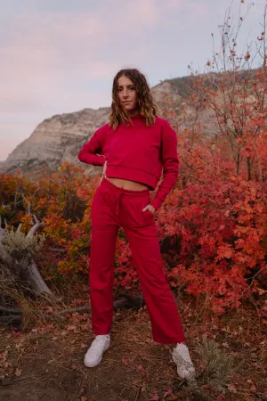 STRAIGHT LEG SWEATPANTS // BERRY