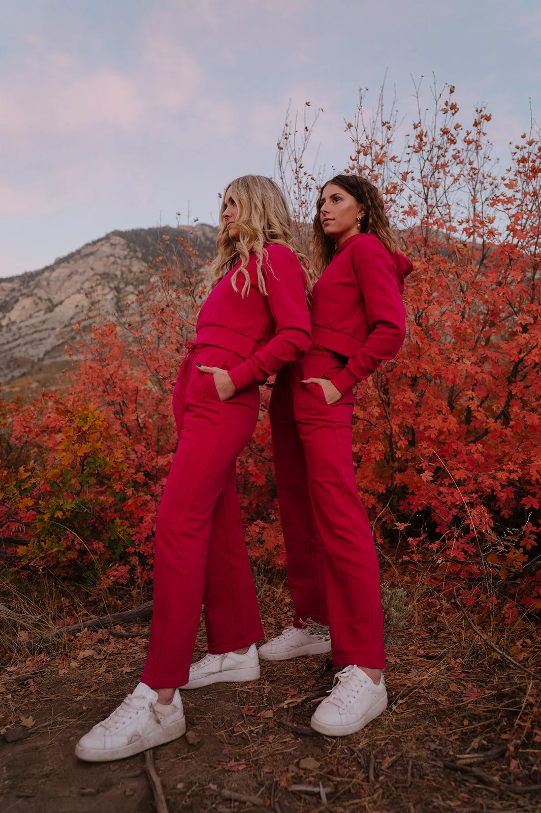 STRAIGHT LEG SWEATPANTS // BERRY