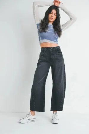 THE SEAMED BARREL WILD LEG DENIM JEANS