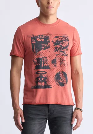 Togo Men’s Short Sleeve Graphic T-shirt, Red - BM24482