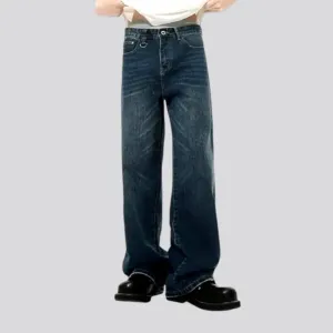 Trendy baggy mid-waist jeans for men