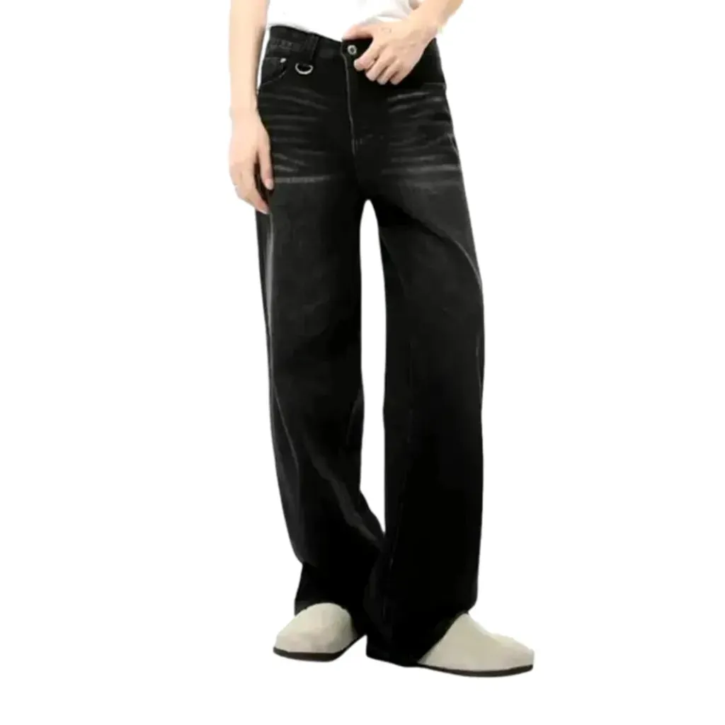 Trendy baggy mid-waist jeans for men
