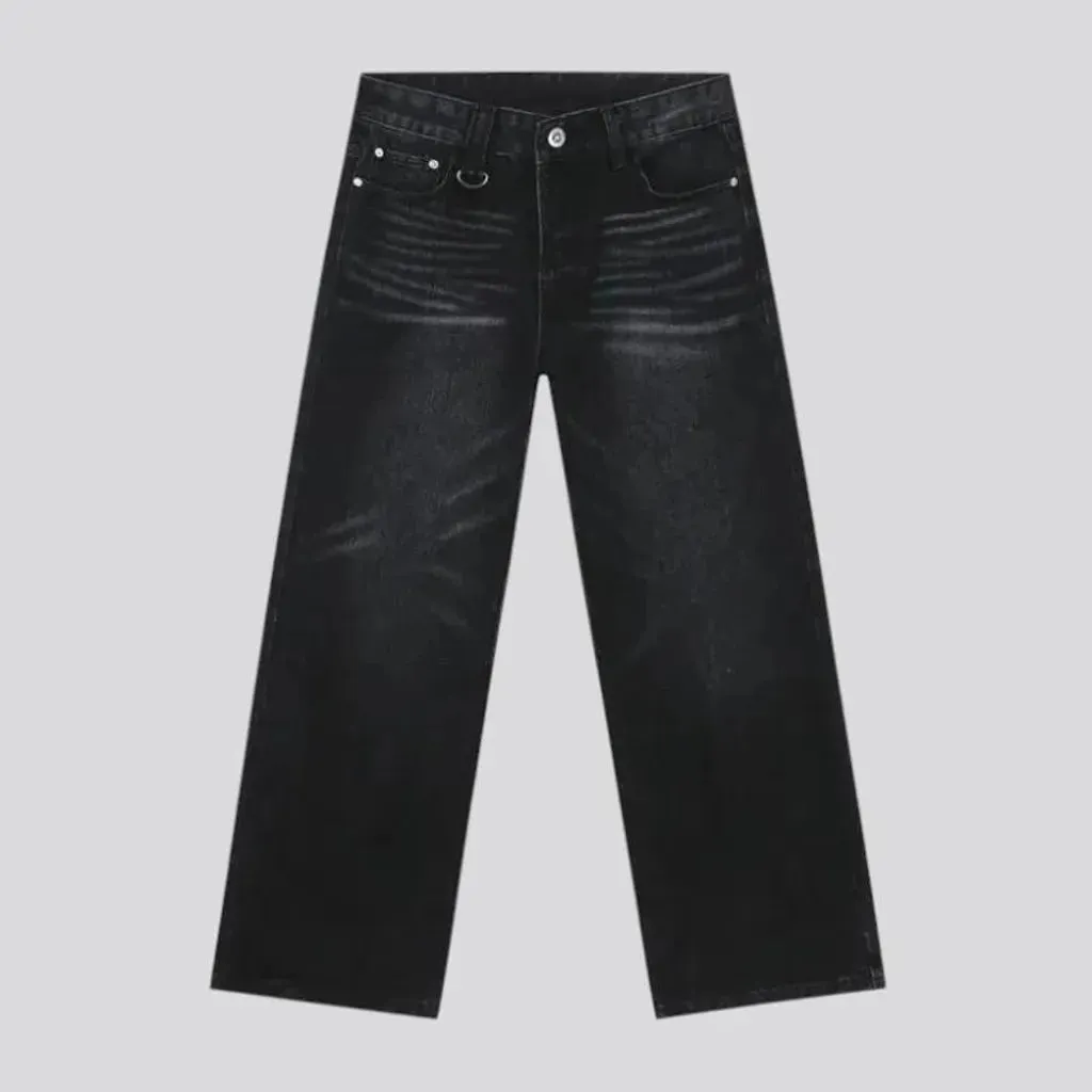 Trendy baggy mid-waist jeans for men