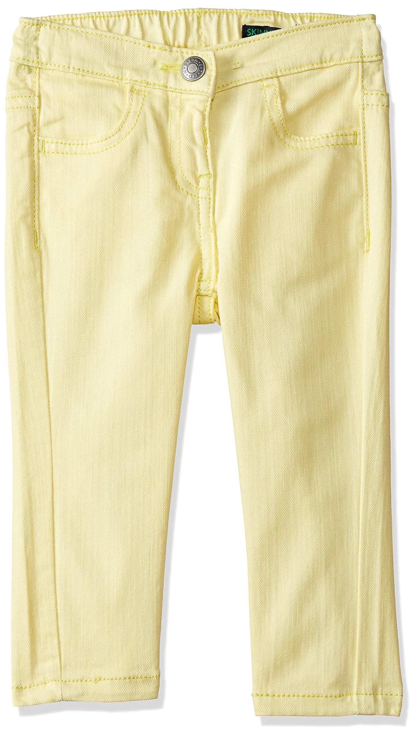 United Colors of Benetton Baby Girl's Regular fit Jeans (18A4DLQ57GY0G_07B_1Y_Bamboo (Yellow) 9-12 Months)