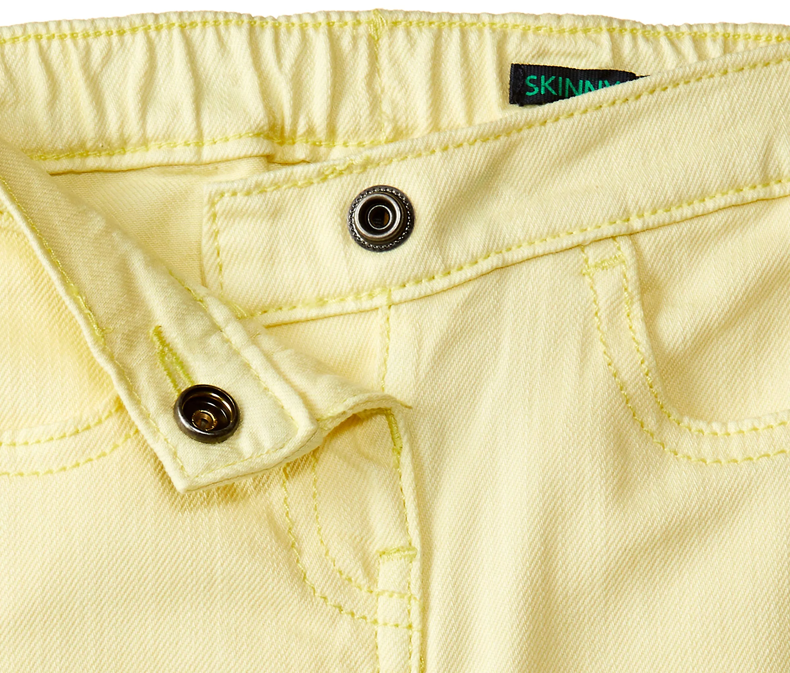 United Colors of Benetton Baby Girl's Regular fit Jeans (18A4DLQ57GY0G_07B_1Y_Bamboo (Yellow) 9-12 Months)