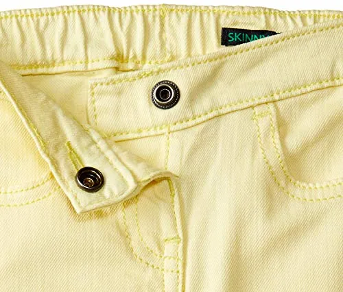 United Colors of Benetton Baby Girl's Regular fit Jeans (18A4DLQ57GY0G_07B_1Y_Bamboo (Yellow) 9-12 Months)