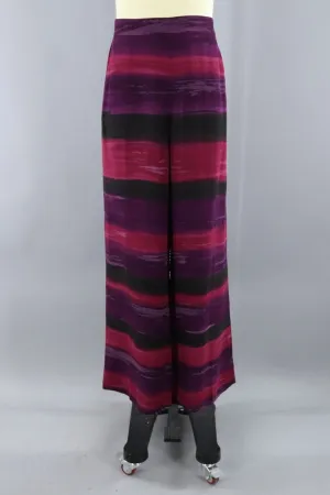 Vintage Gianfranco Ferre Palazzo Pants / Purple Watercolor Stripes
