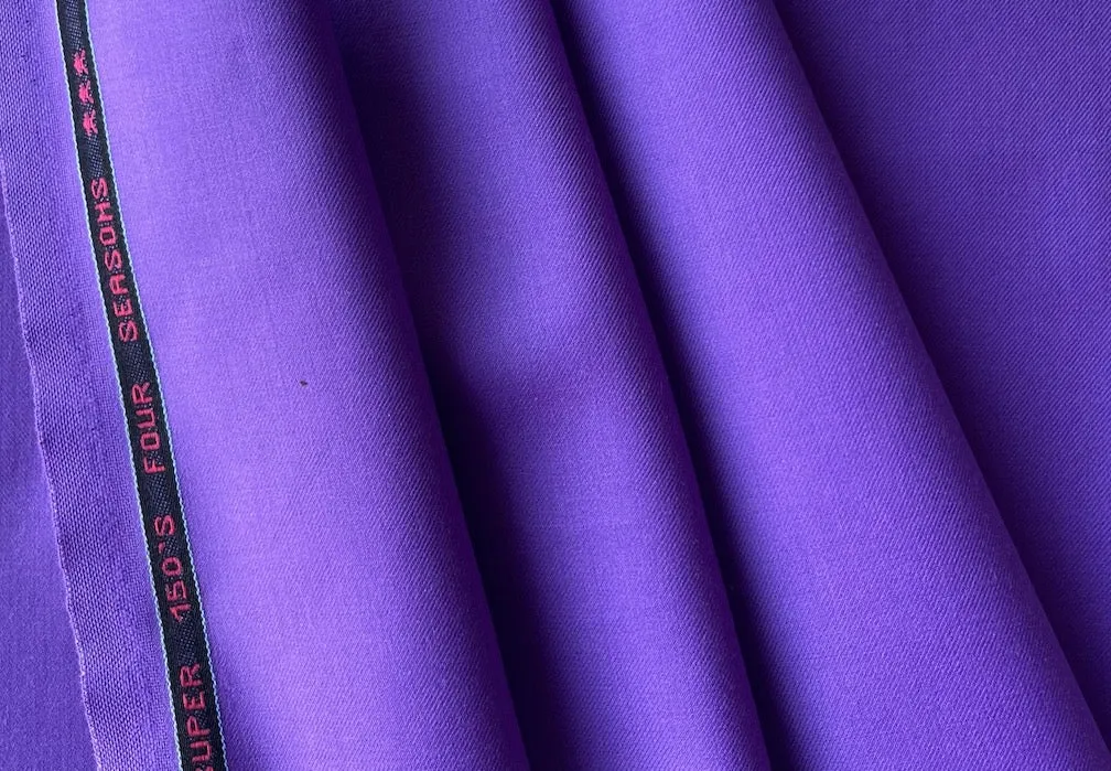 Vivid Orchid Selvedged 150s Wool Suiting  (Made in Italy)