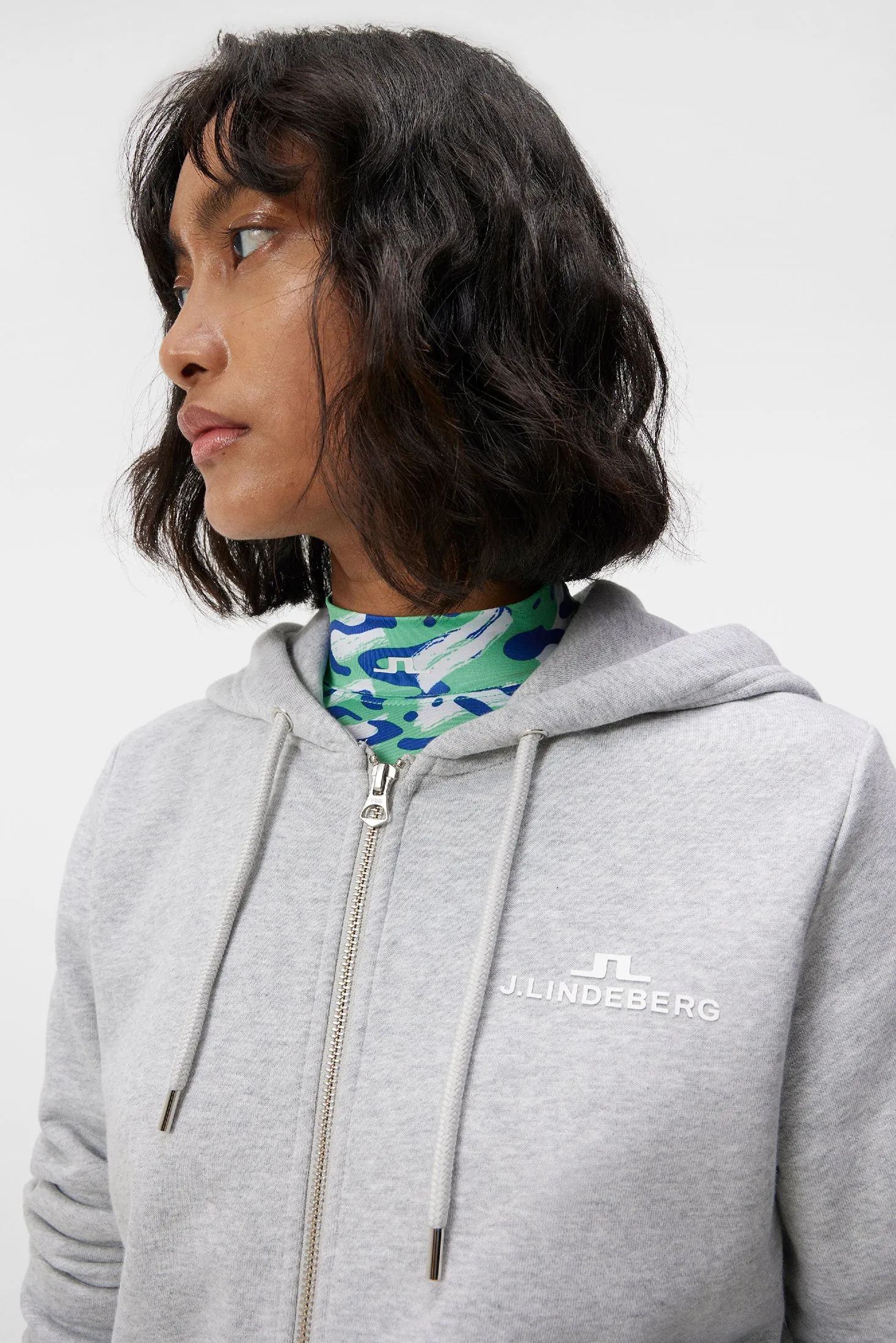 W Alpha Zip Hood / Light Grey Melange
