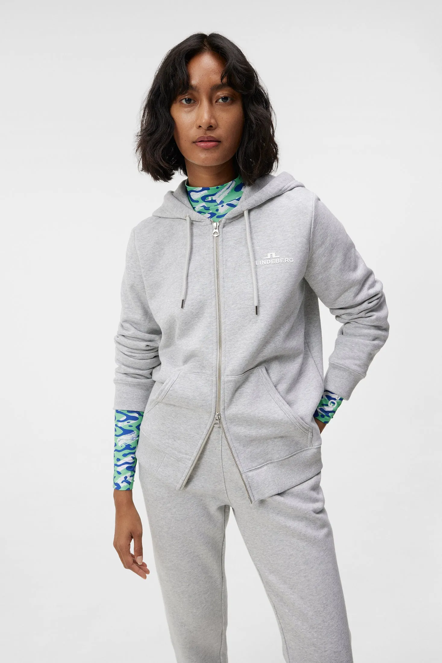 W Alpha Zip Hood / Light Grey Melange