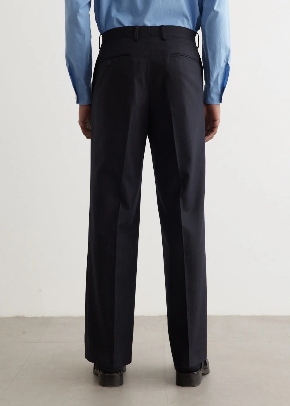 Wool Fulling Flannel Stripe Slacks