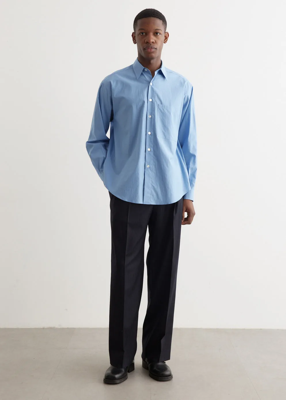 Wool Fulling Flannel Stripe Slacks
